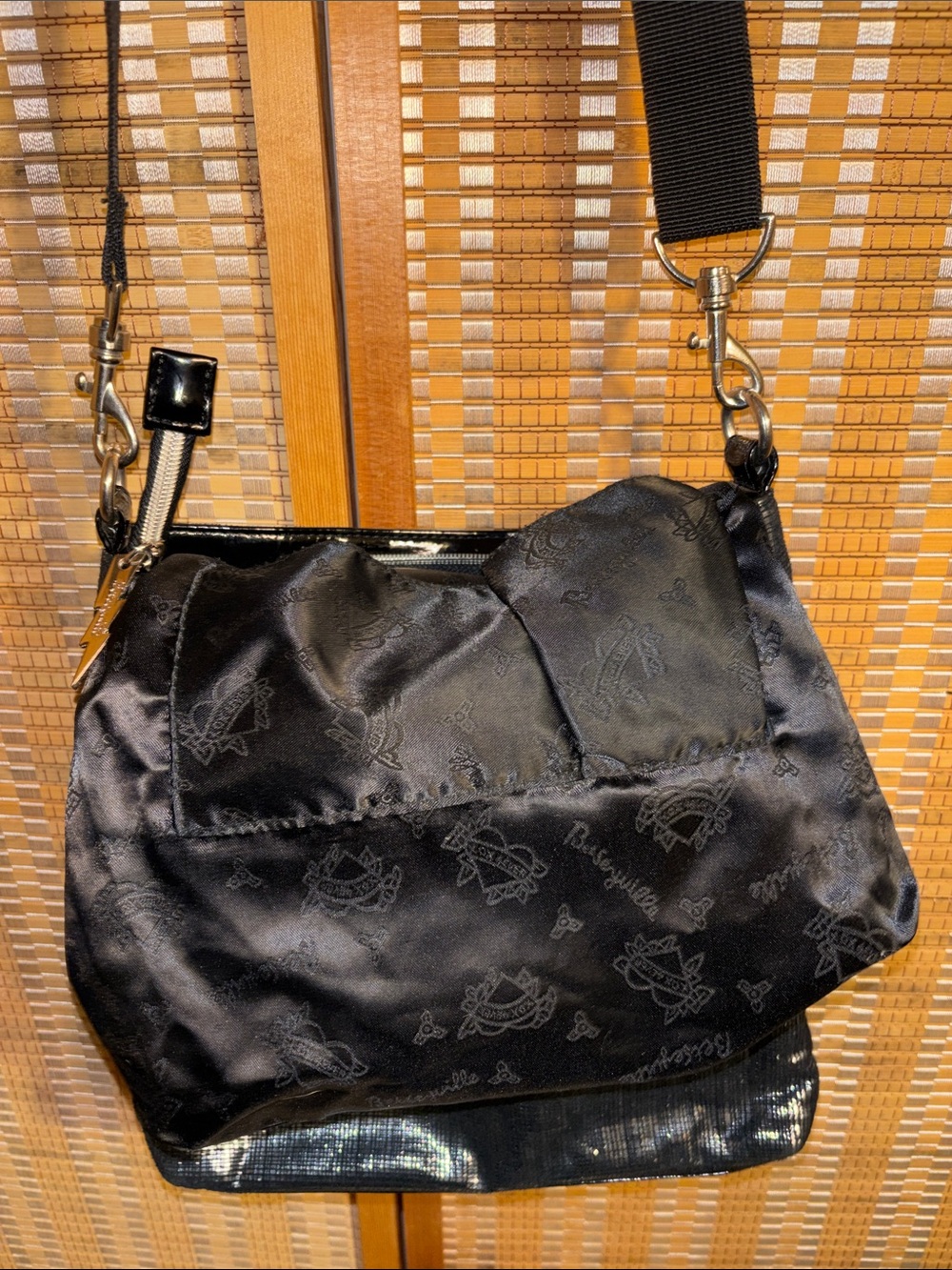 Betsey Johnson Black Textured Studded Crossbody Bag - Picture 10 of 14